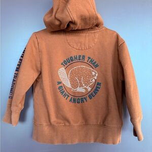 Duluth Trading Co Brown Kids Hoodie with Beaver Design